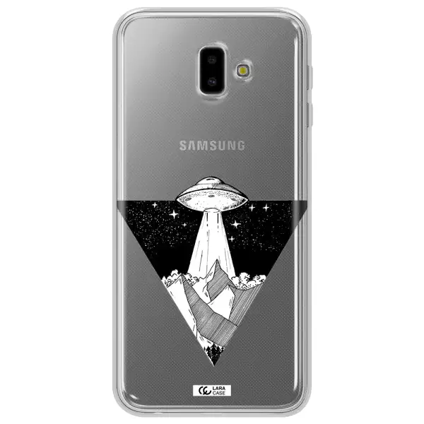 a triangle with a ufo in the sky Samsung J6 Plus Clear TPU Case