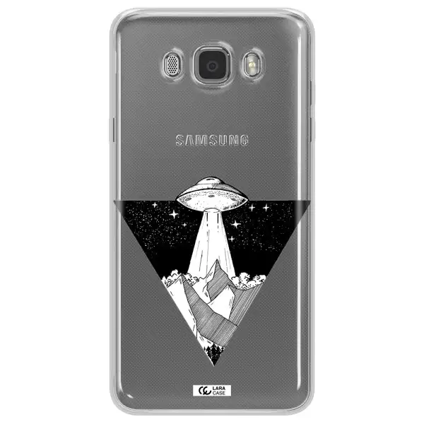 a triangle with a ufo in the sky Samsung J7 2016 Clear TPU Case