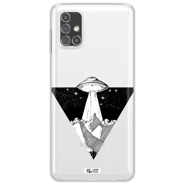 a triangle with a ufo in the sky Samsung M31S Clear TPU Case
