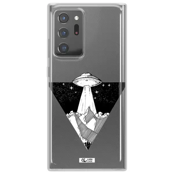 a triangle with a ufo in the sky Samsung Note 20 Ultra Clear TPU Case
