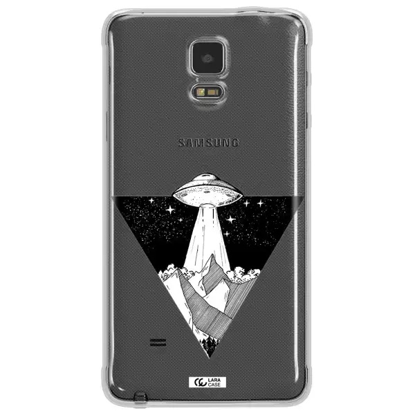 a triangle with a ufo in the sky Samsung Note 4 Clear TPU Case