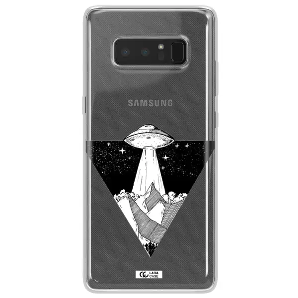 a triangle with a ufo in the sky Samsung Note 8 Clear TPU Case
