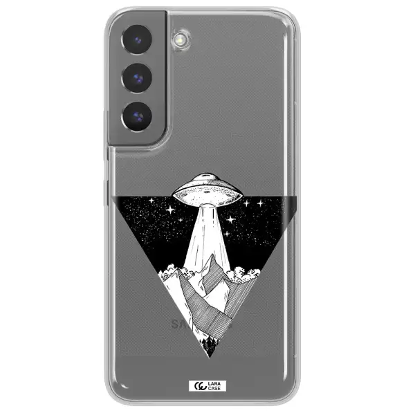 a triangle with a ufo in the sky Samsung S 22 Plus Clear TPU Case