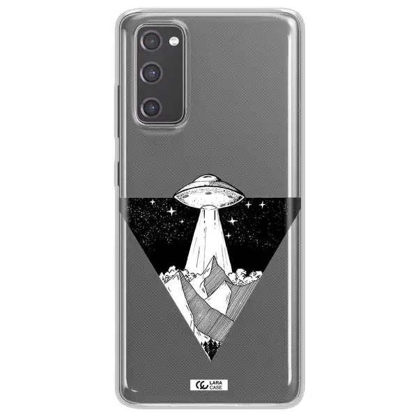 a triangle with a ufo in the sky Samsung S20 Fe Clear TPU Case