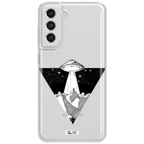 A Triangle With A Ufo In The Sky Samsung S21 Fe Clear Tpu Case