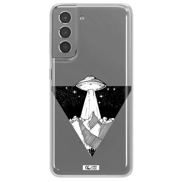 a triangle with a ufo in the sky Samsung S21 Plus Clear TPU Case