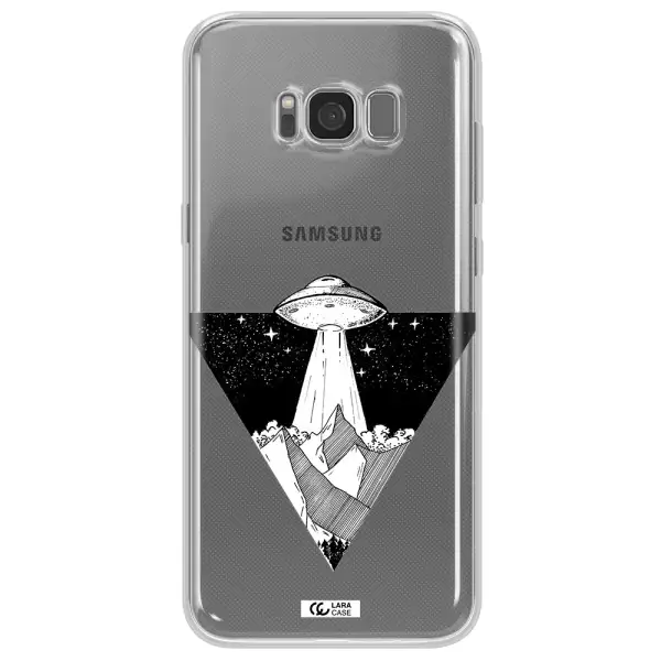 a triangle with a ufo in the sky Samsung S8 Clear TPU Case