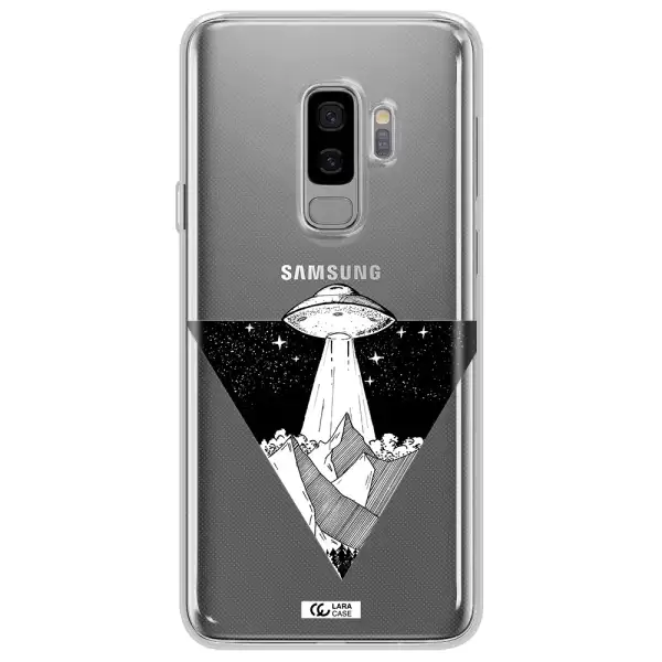 a triangle with a ufo in the sky Samsung S9 Plus Clear TPU Case