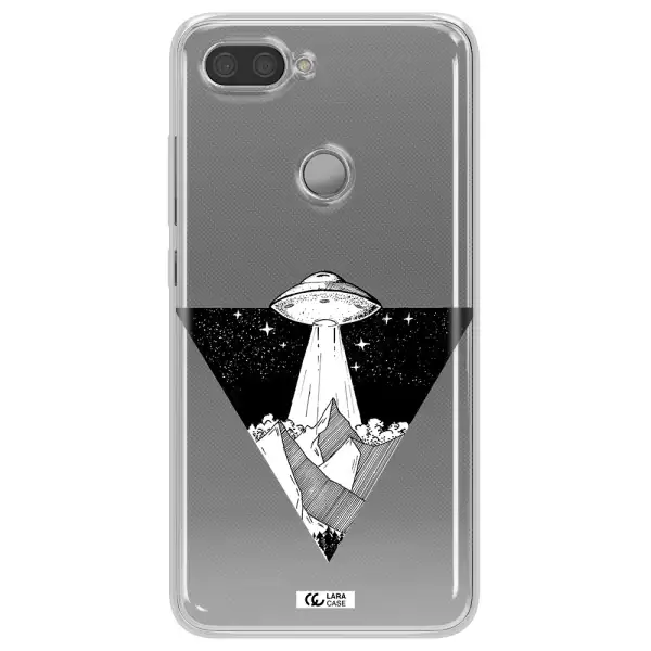 a triangle with a ufo in the sky Xiaomi Mi 8 Lite Clear TPU Case
