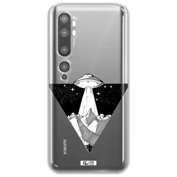 a triangle with a ufo in the sky Xiaomi Mi Note 10 Clear TPU Case