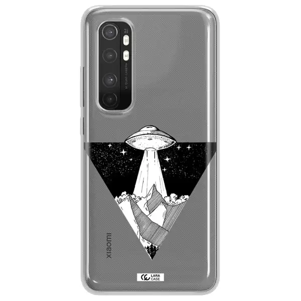 a triangle with a ufo in the sky Xiaomi Mi Note 10 Lite Clear TPU Case