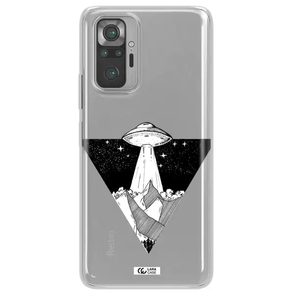 a triangle with a ufo in the sky Xiaomi Note 10 Pro Clear TPU Case