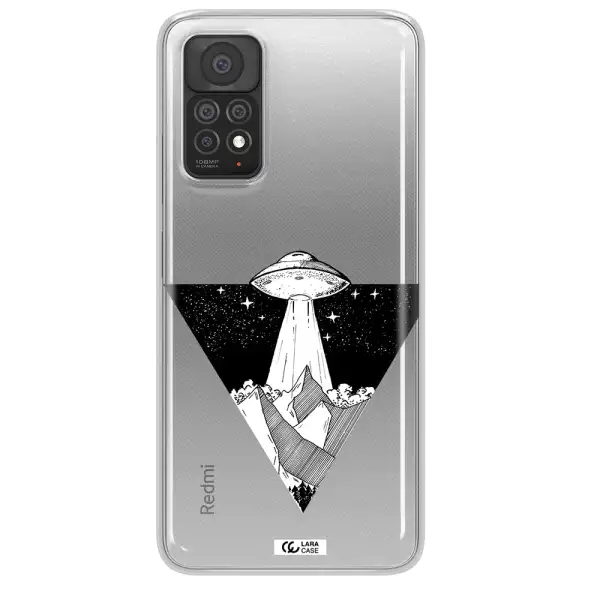 a triangle with a ufo in the sky Xiaomi Note 11 Pro Clear TPU Case