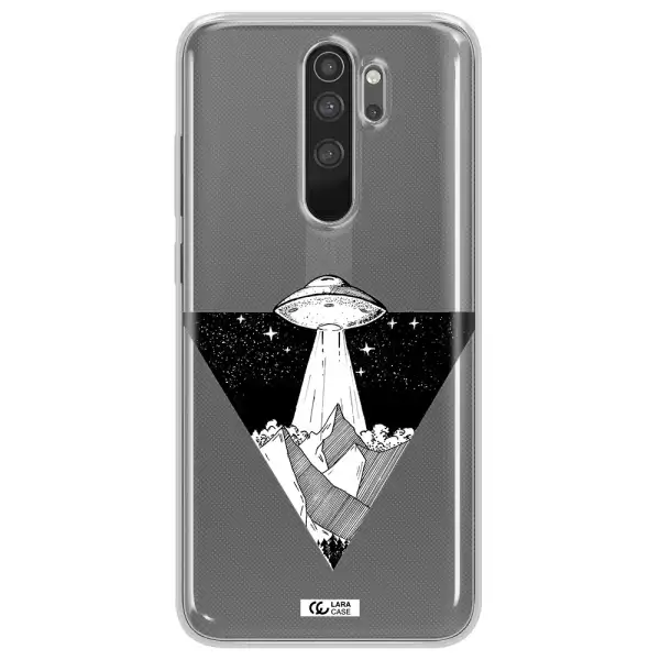 a triangle with a ufo in the sky Xiaomi Note 8 Pro Clear TPU Case