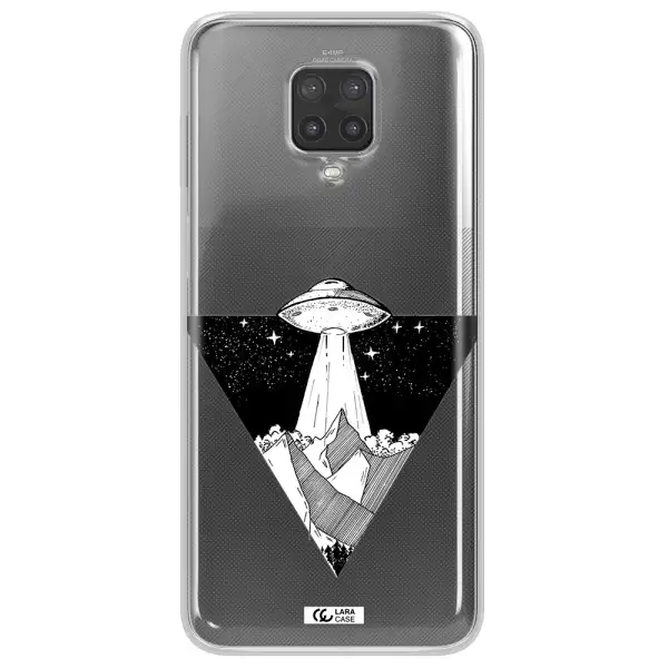 a triangle with a ufo in the sky Xiaomi Note 9 Pro Clear TPU Case