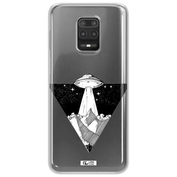 a triangle with a ufo in the sky Xiaomi Note 9S Clear TPU Case