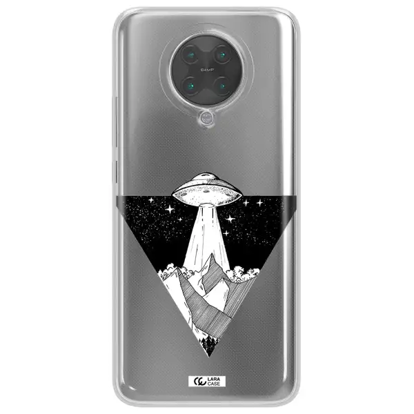 a triangle with a ufo in the sky Xiaomi Poco F2 Pro Clear TPU Case