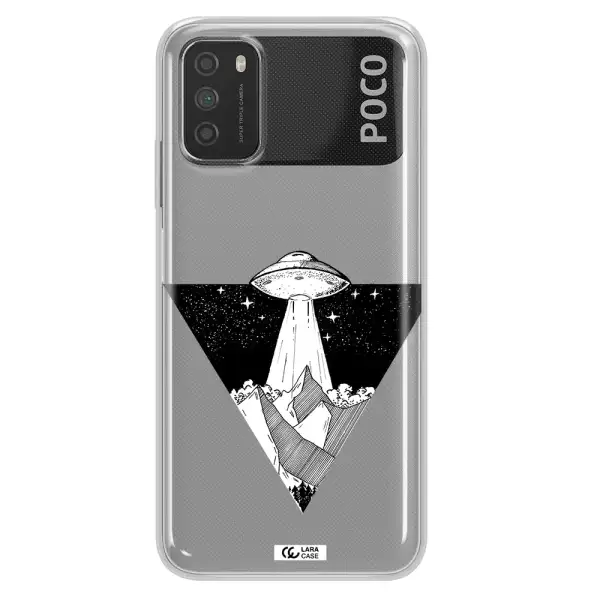 a triangle with a ufo in the sky Xiaomi Poco M3 Clear TPU Case