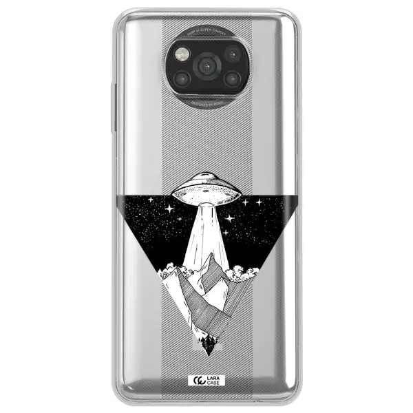 a triangle with a ufo in the sky Xiaomi Poco X3 Clear TPU Case