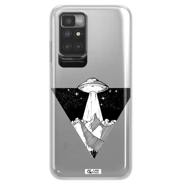 a triangle with a ufo in the sky Xiaomi Redmi 10 Clear TPU Case