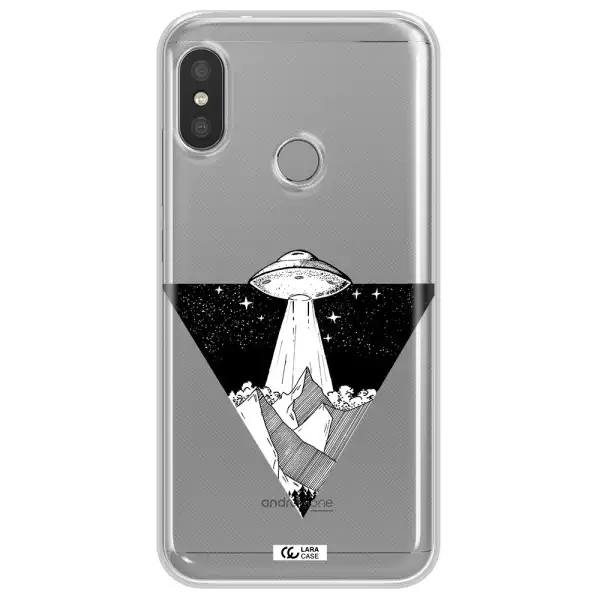 a triangle with a ufo in the sky Xiaomi Redmi 6 Pro Clear TPU Case