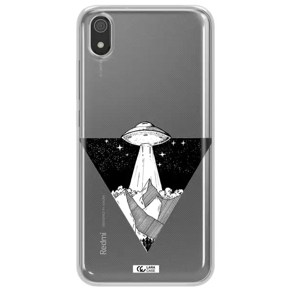 a triangle with a ufo in the sky Xiaomi Redmi 7A Clear TPU Case