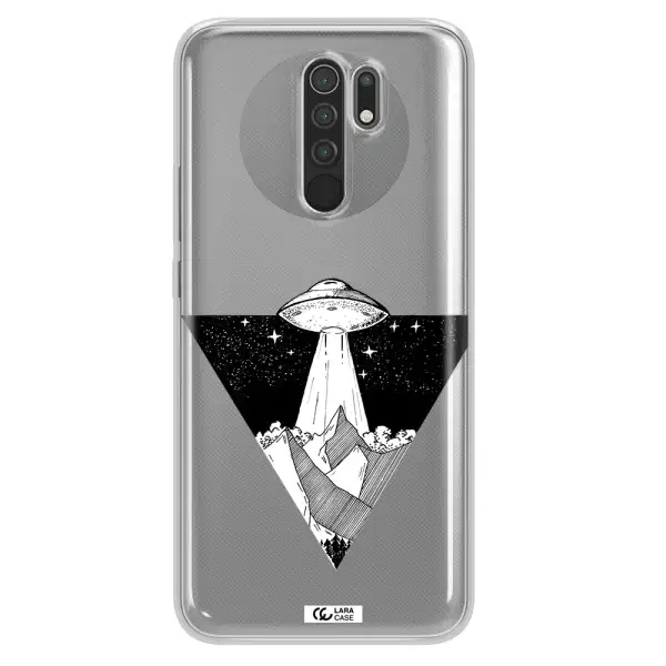 a triangle with a ufo in the sky Xiaomi Redmi 9 Clear TPU Case