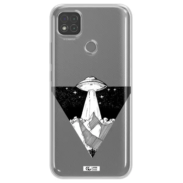 a triangle with a ufo in the sky Xiaomi Redmi 9C Clear TPU Case