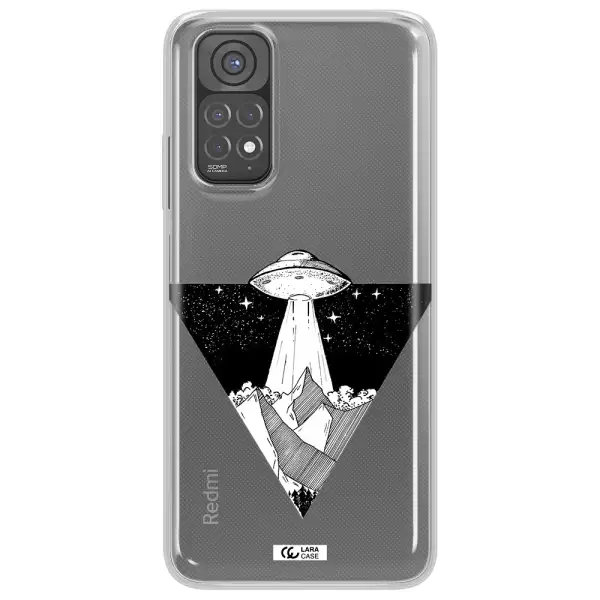 a triangle with a ufo in the sky Xiaomi Redmi Note 11 Clear TPU Case