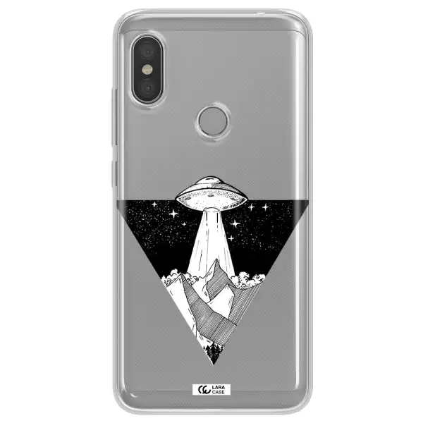 a triangle with a ufo in the sky Xiaomi Redmi Note 6 Pro Clear TPU Case
