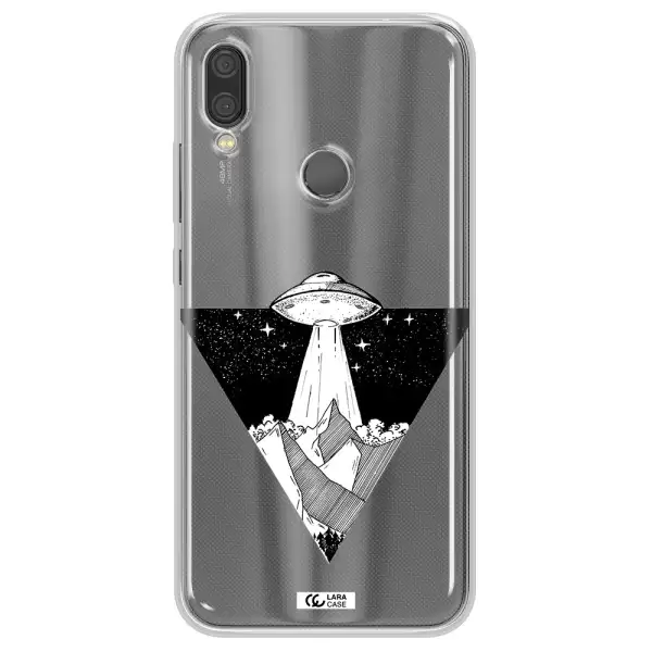 a triangle with a ufo in the sky Xiaomi Redmi Note 7 Clear TPU Case