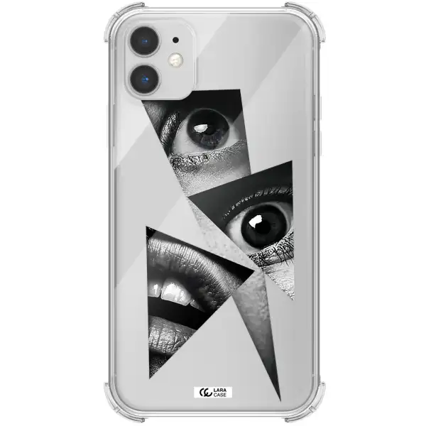 a close-up of a woman's eyes and lips Apple iPhone 11 Clear PC Case