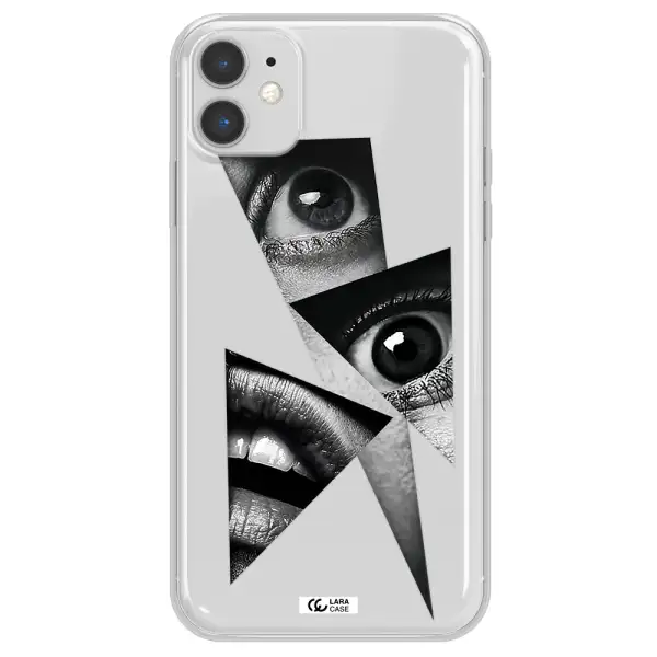 a close-up of a woman's eyes and lips Apple iPhone 11 Clear TPU Case