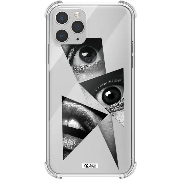 a close-up of a woman's eyes and lips Apple iPhone 11 pro Clear PC Case