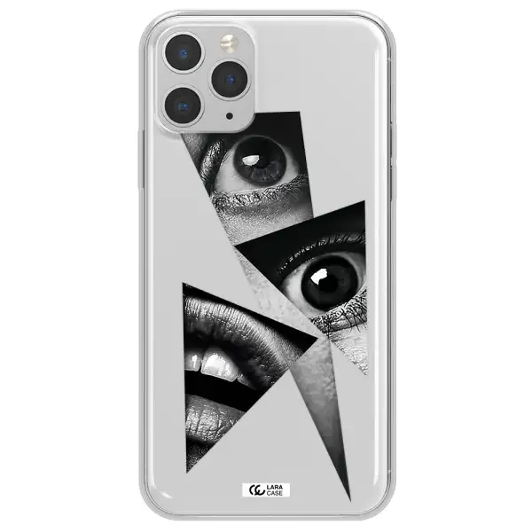 a close-up of a woman's eyes and lips Apple iPhone 11 pro Clear TPU Case