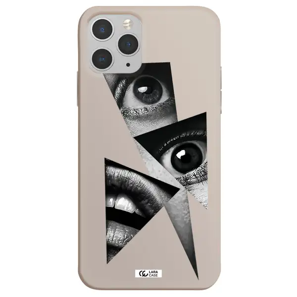 a close-up of a woman's eyes and lips Apple iPhone 11 pro max Silicone Stone Case
