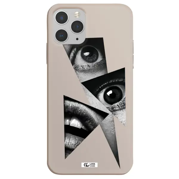 a close-up of a woman's eyes and lips Apple iPhone 11 pro Silicone Stone Case