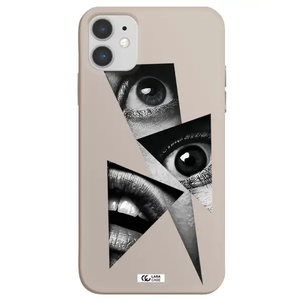 a close-up of a woman's eyes and lips Apple iPhone 11 Silicone Stone Case