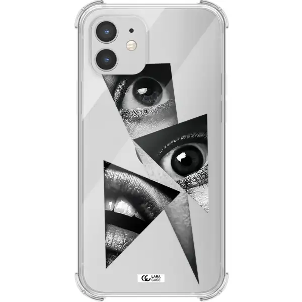 a close-up of a woman's eyes and lips Apple iPhone 12 Clear PC Case