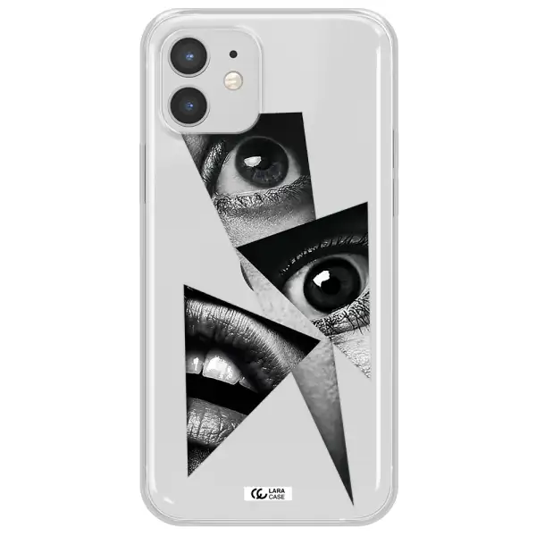 a close-up of a woman's eyes and lips Apple iPhone 12 Clear TPU Case
