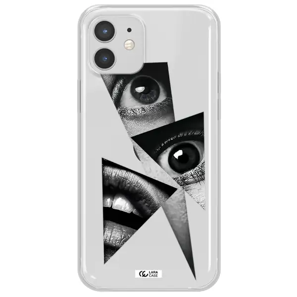 a close-up of a woman's eyes and lips Apple iPhone 12 mini Clear TPU Case