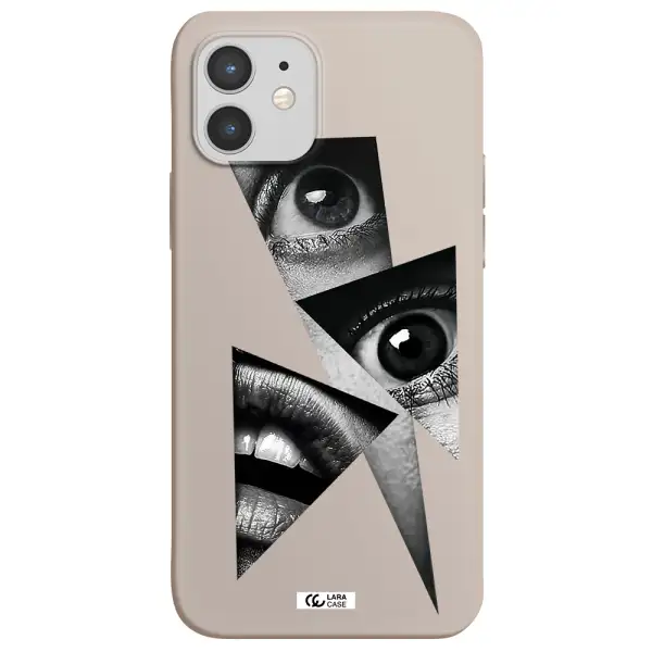 a close-up of a woman's eyes and lips Apple iPhone 12 mini Silicone Stone Case