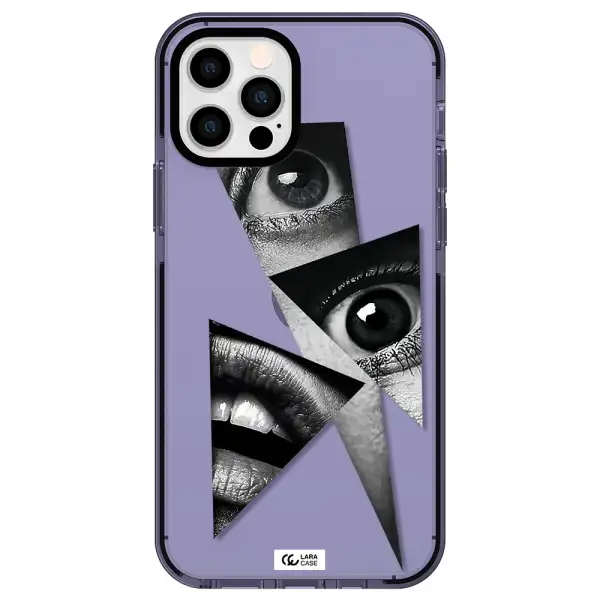 a close-up of a woman's eyes and lips Apple iPhone 12 pro impact Lilac Case