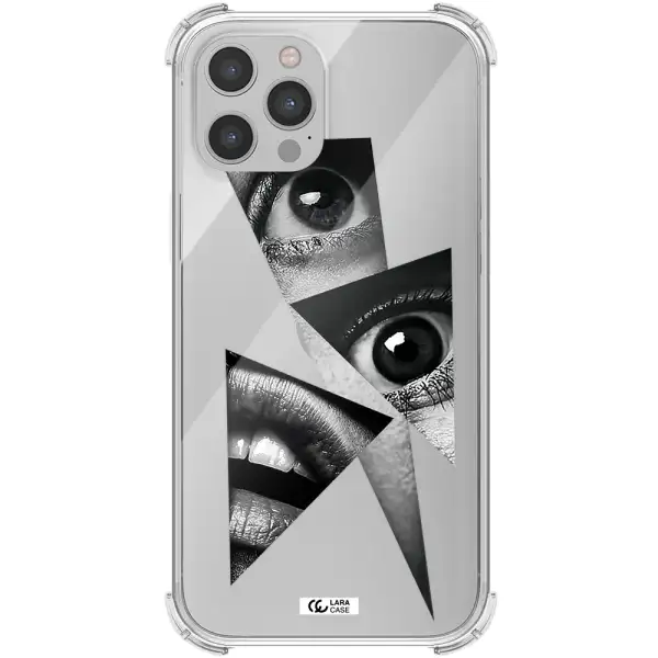 a close-up of a woman's eyes and lips Apple iPhone 12 pro max Clear PC Case