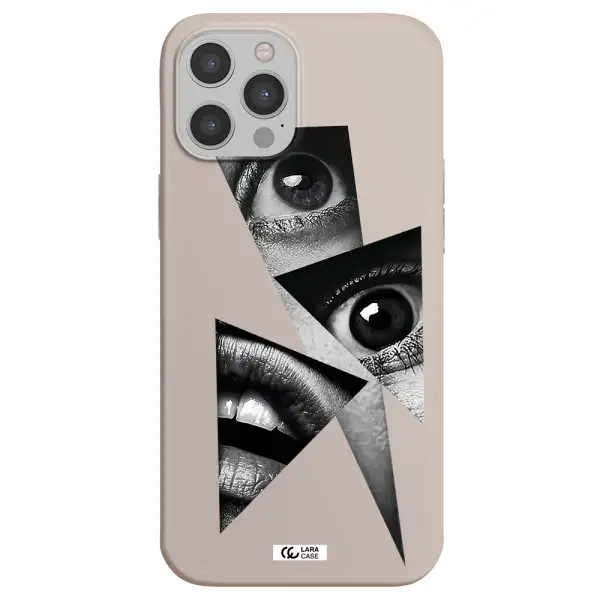 a close-up of a woman's eyes and lips Apple iPhone 12 pro max Silicone Stone Case
