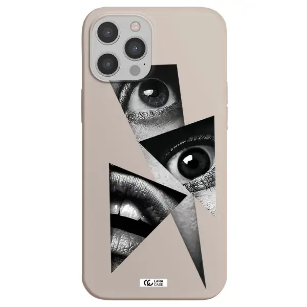 a close-up of a woman's eyes and lips Apple iPhone 12 pro Silicone Stone Case