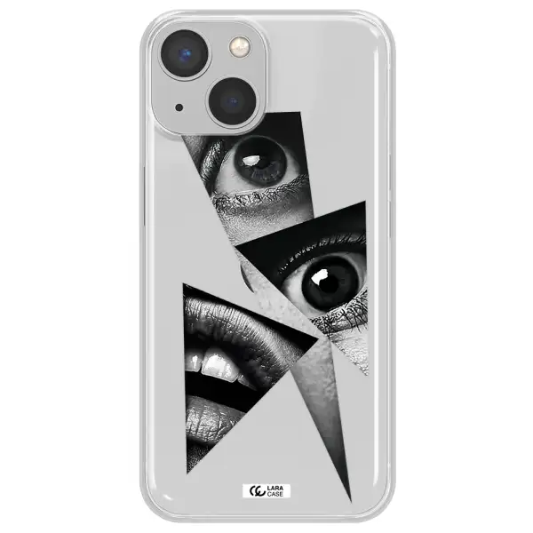 a close-up of a woman's eyes and lips Apple iPhone 13 mini Clear TPU Case