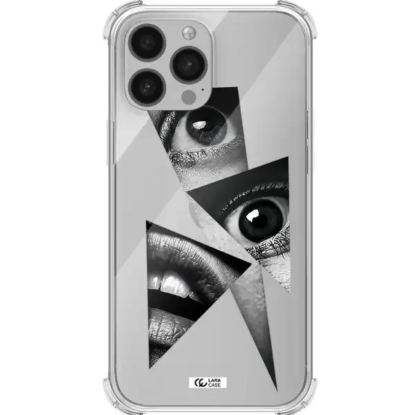 a close-up of a woman's eyes and lips Apple iPhone 13 Pro Max Clear PC Case