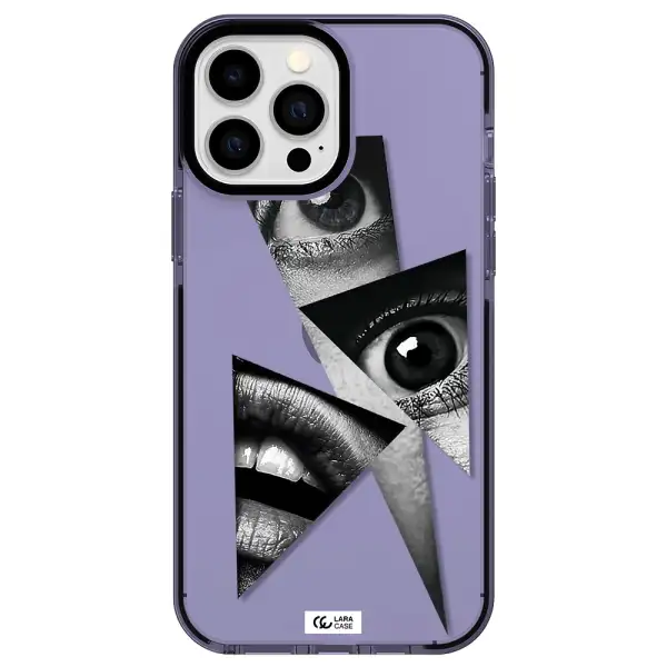 a close-up of a woman's eyes and lips Apple iPhone 13 Pro Max impact Lilac Case