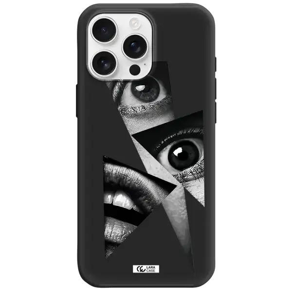 A Close-Up Of A Woman's Eyes And Lips Apple Iphone 16 Pro Max Silicone Black Case